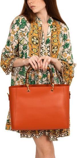 Produktbild Only-Bags.Store Tasche mit Bambusgriff, Lederhandtaschen, Tasche aus echtem Leder, Umhängetasche, handgefertigte