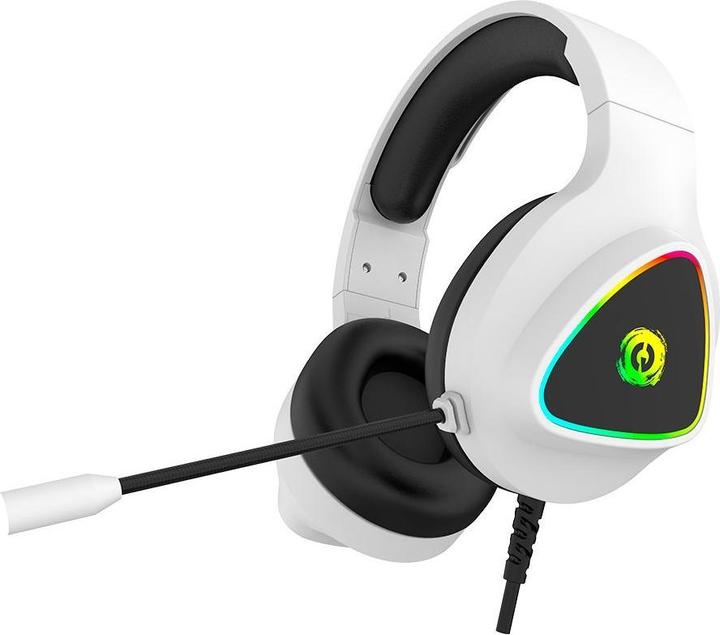 Canyon GH-6, Shadder gaming headset, USB / 2x 3.5mm jack, 2m cable, multicolour RGB backlight, white (Cable)