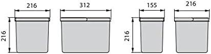 Actual product image Emuca Waste separation system, H 216 mm (2x12 L + 2x6 L) (12 l)