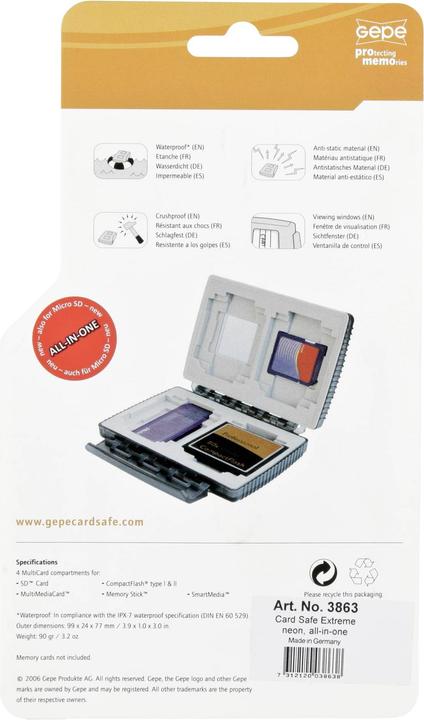 Actual product image Gepe Memory card protector (Memory card cover)
