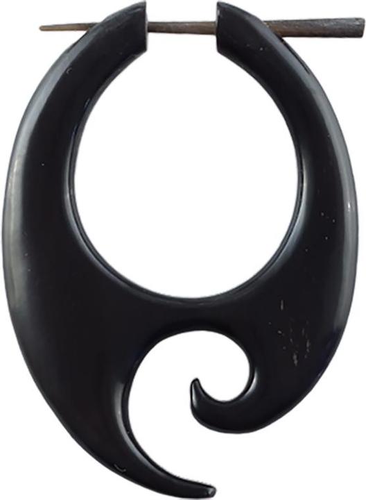 Star Piercing Ohrring tiefer Spirale aus Wasserbüffelhorn (Organisch, ohne Messing)