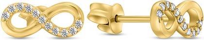 Brilio Silver - Modern gold-plated Infinity EA360Y earrings