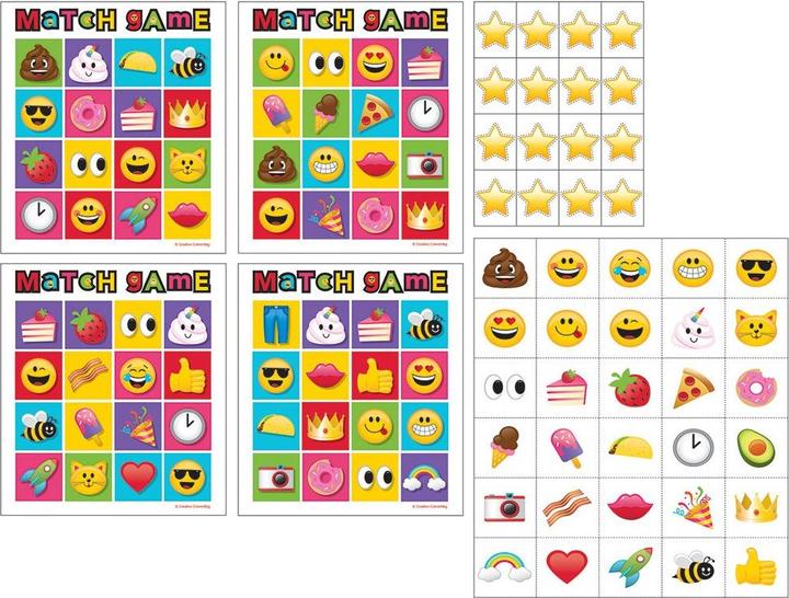 Actual product image Creative Party Emoji Bingo Cards Set (Pack of 10)