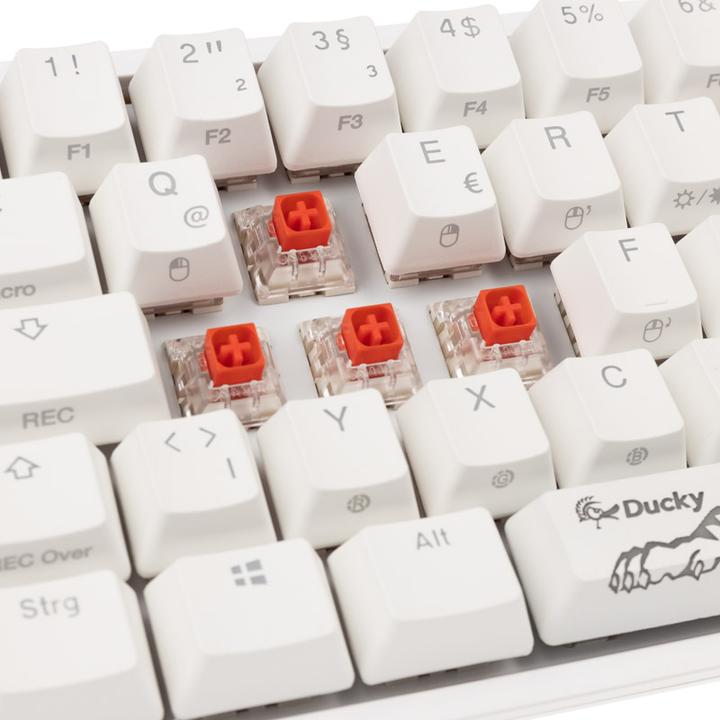 Produktbild Ducky One 2 Pro Mini White Edition Gaming Tastatur, RGB LED - Kailh Red (DE, Kabelgebunden)