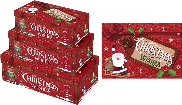 Produktbild Eurowrap Länglich Geschenkschachtel weihnachtliches Design 3erPack (Geschenkbox, 3 x)