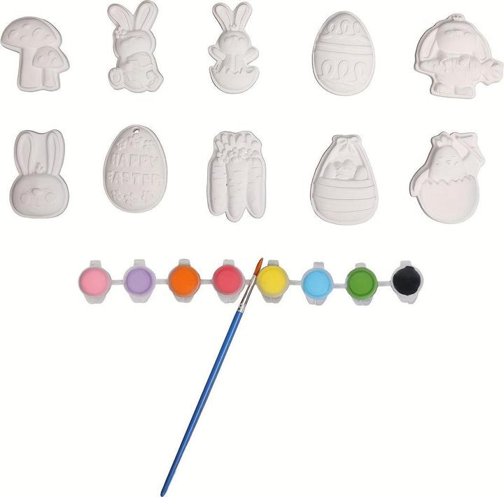 Produktbild Activity Board 10 Stück/Set, Ostern Mini Plasters Kit, unbemalte Gipsfiguren Dekorationen, inspirieren