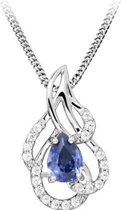 Silver Cat SC469 Synthetic Tanzanite Silver Necklace (Chain. Pendant)