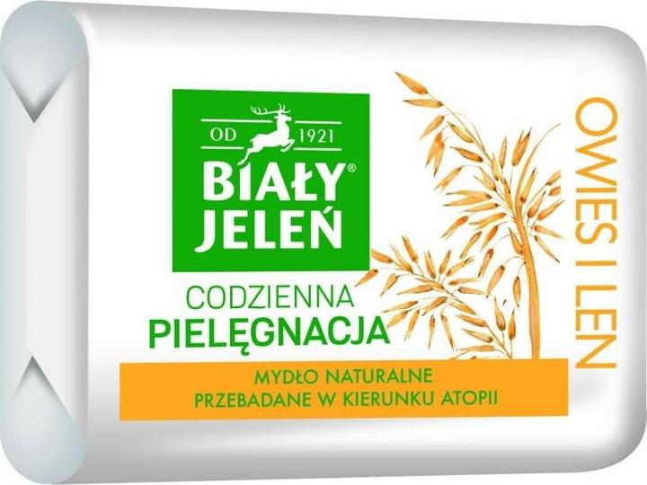 Biały Jeleń White Deer - Hypoallergenic Premium Natural Soap Oats & Linen 100G (Handseife Nachfüllpackung)