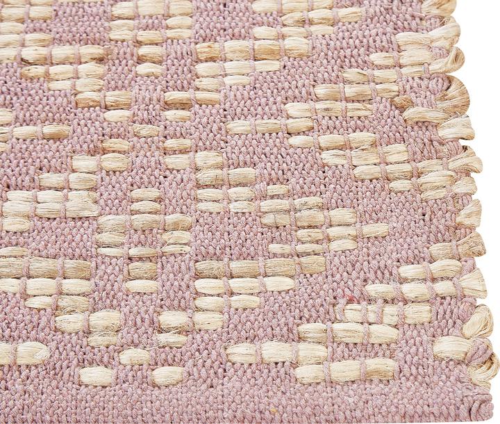 Actual product image Beliani Carpet Cotton Beige/Pink 160 x 230 cm GERZE (160 x 230 cm)
