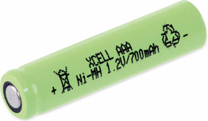 Produktbild XCell NiMH-Akku, Industriezelle, AAA, Flat-Top, 44,5x10,5mm, 1,2V/700mAh (AAA, 700 mAh)