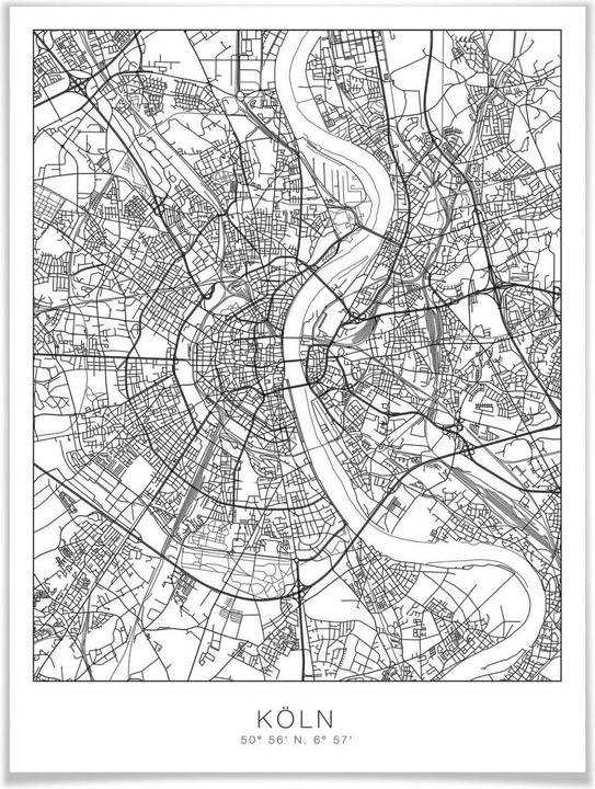 Produktbild Trenddeko Stadtplan Köln (60 x 80 cm)