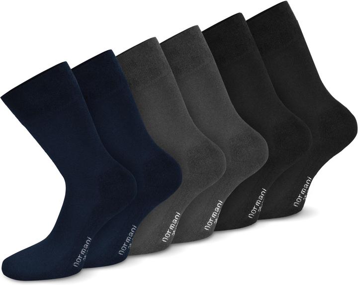 Normani 6 Paar Komfortsocken mit Softrand und Frotteesohle (6er Pack, 35 - 38)