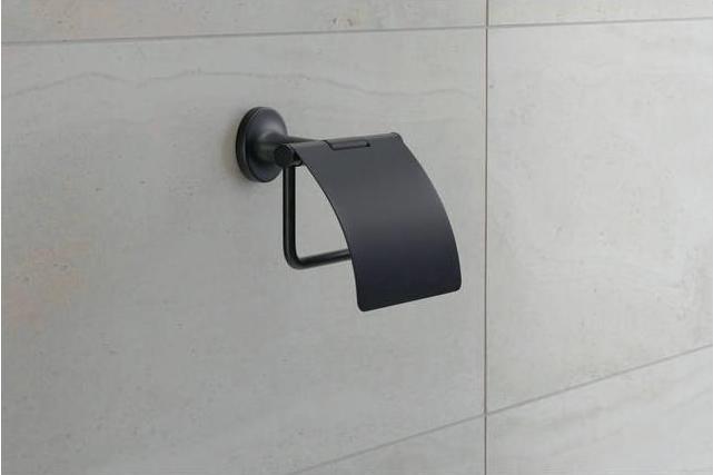 Productafbeelding Duravit Papierrolhouder STARCK T met deksel zwart mat