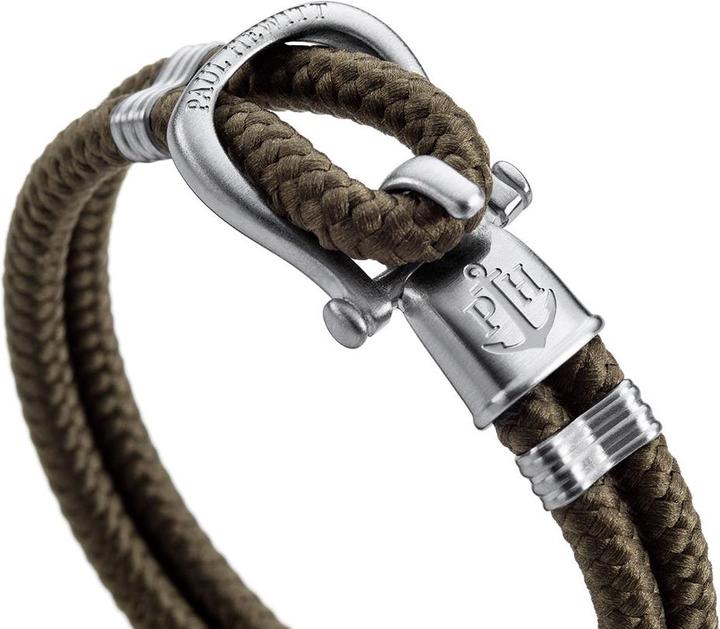 Produktbild Paul Hewitt Phinity Shackle Bracelet Silver Nylone Olive (21.50 cm, Perlon/Nylon, Edelstahl/Perlon/Nylon, Messing)