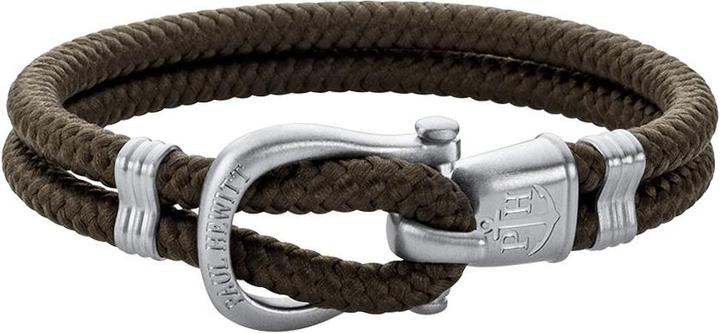 Paul Hewitt Phinity Shackle Bracelet Silver Nylone Olive (18 cm, Nylon, Edelstahl)