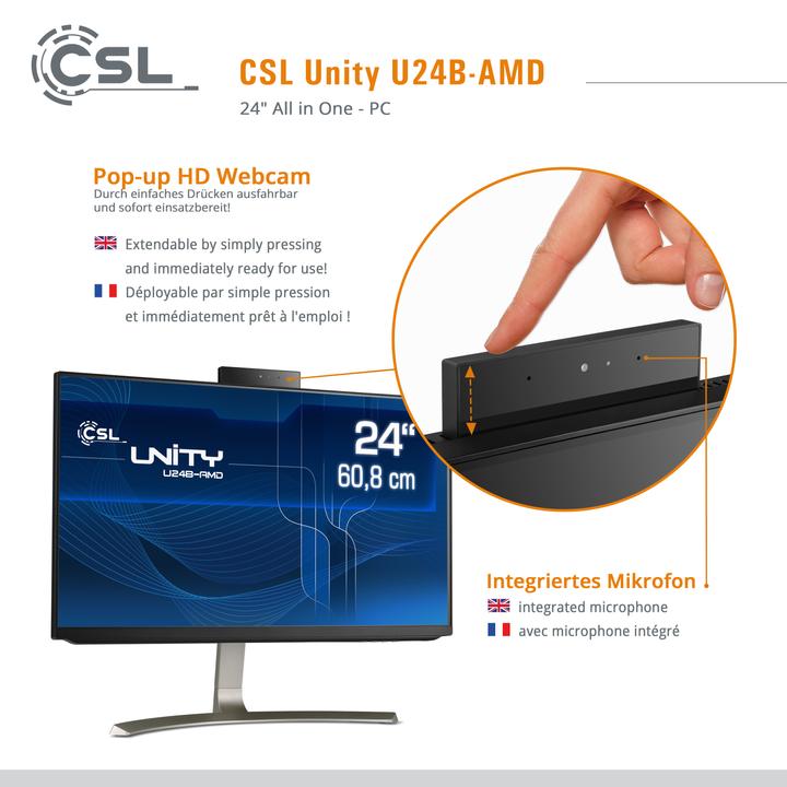 Actual product image CSL All-in-One-PC Unity U24B-AMD / 5700G / 1000 GB / 16 GB RAM / Win 11 Pro (AMD Ryzen 7 5700G, 16 GB, 1000 GB, AMD Radeon Graphics)