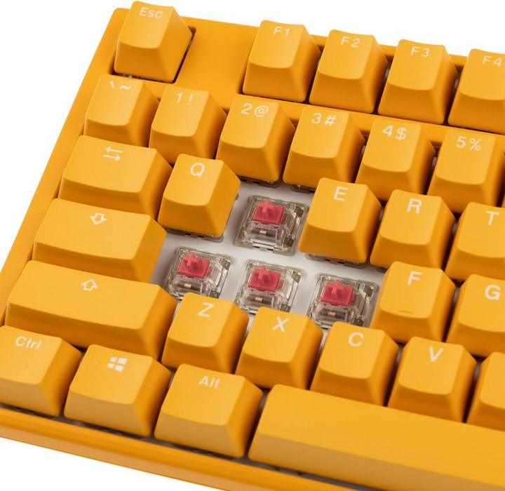 Actual product image Ducky One 3 Yellow TKL Gaming Keyboard, RGB LED - MX-Silent-Red (US) (US, Cable)