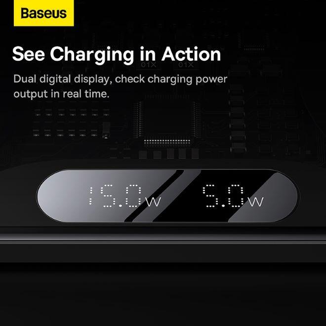Immagine prodotto Baseus Display LED digitale 2in1 Caricabatterie senza fili (20 W)