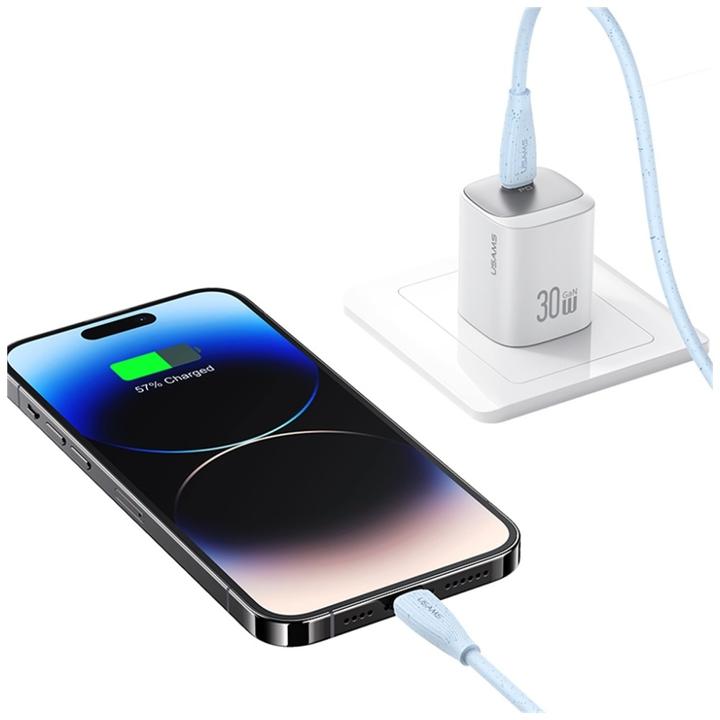 Produktbild Usams Kabel Green Series SJ717 30W USB-C do Lightning 1m różowy (1 m, 30 W)