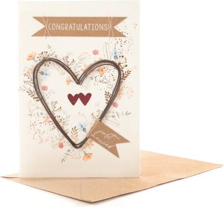 Produktbild Good Old Friends Hochzeitsblumenkarte Herz Just Married von