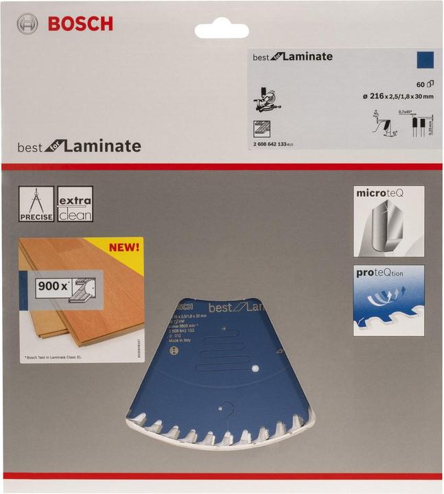 Produktbild Bosch Professional Zubehör Kreissägeblatt Best for Laminate, 216 x 30 x 2,5 mm, 60