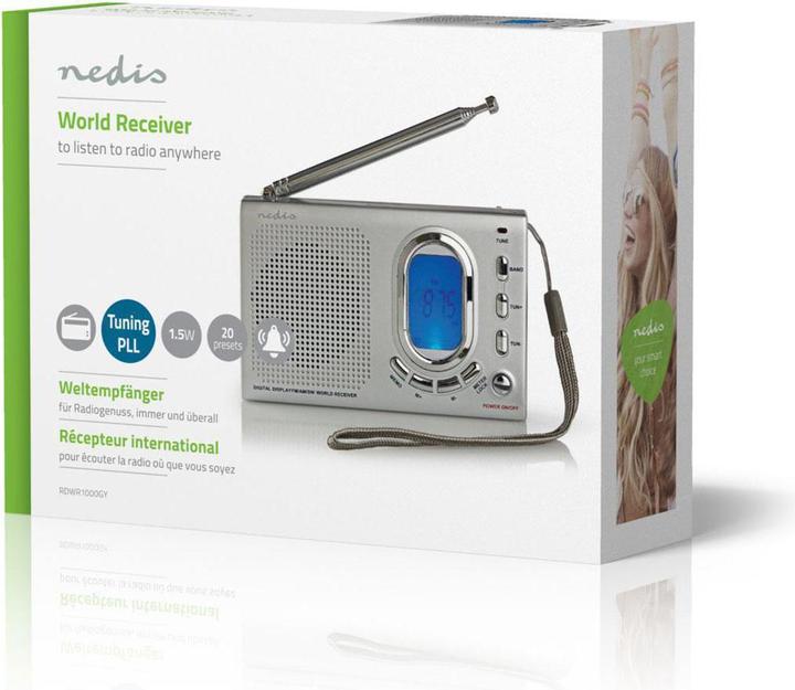 Productafbeelding Nedis Wereldradio | Draagbare versie | AM / FM / SW | Batterijgevoed / netvoeding | Dig (AM, FM, KW)