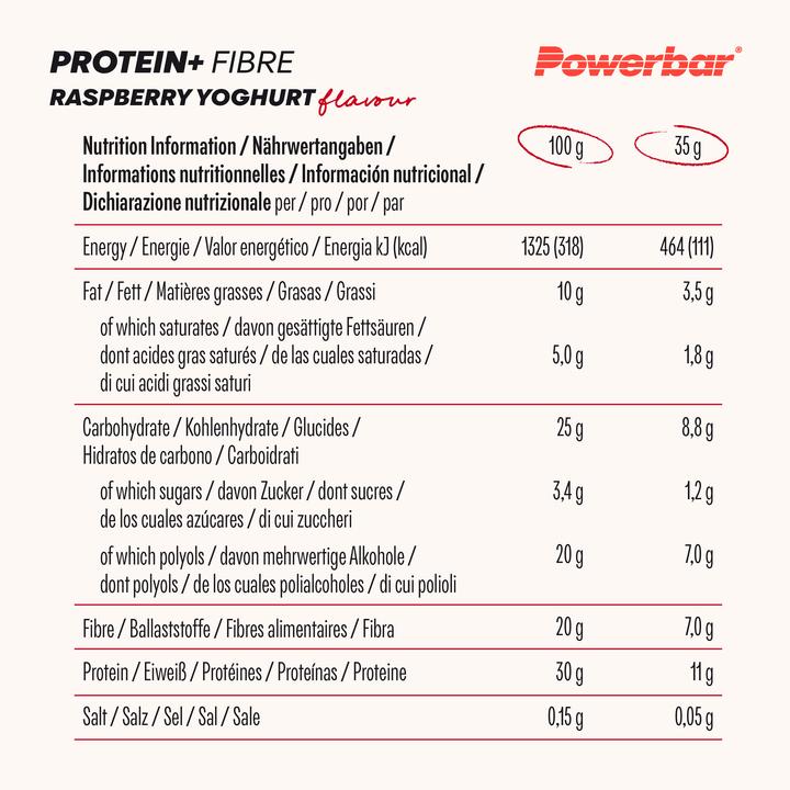 Nährwerte und Zutaten Powerbar Protein Plus Low Sugar Multiflavour Box (16 Stk., 560 g)