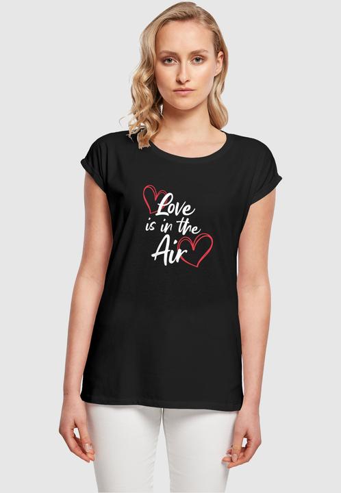 Produktbild Merchcode Ladies Valentines Day - Love is in the Air Extended Shoulder Tee - 117155 (S)