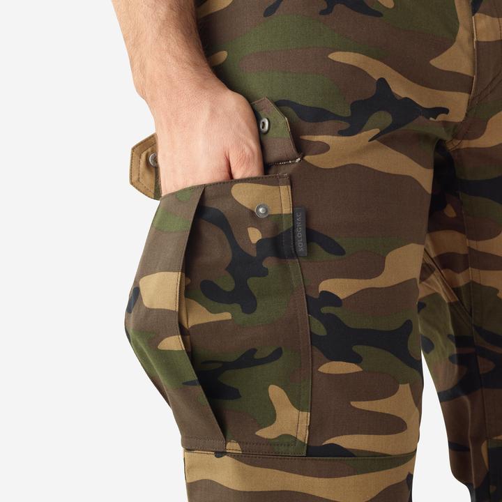 Actual product image Solognac Jagdhose Steppe 500 Cargo strapazierfähig Camouflage grün (S)