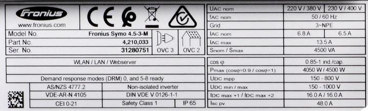 Actual product image Fronius Symo 4.5-3-M
