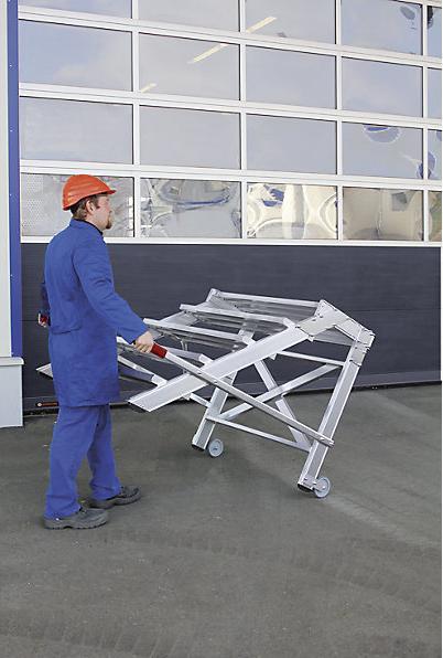 Actual product image Munk Mobile work platform, step width 600 mm, aluminium ribbed 4 steps (Scaffolding, 131.50 cm)