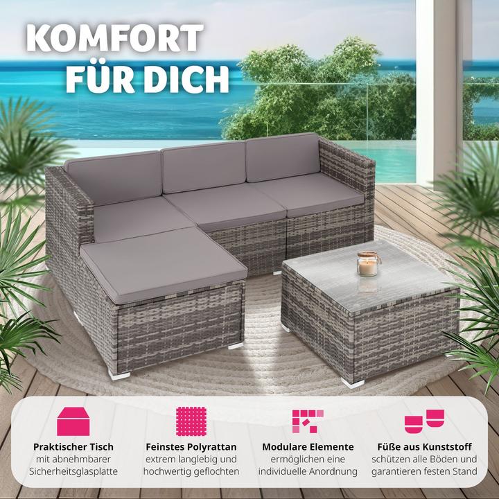 Actual product image tectake Rattan Lounge Lignano