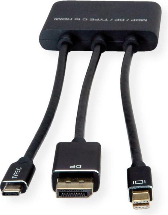 Produktbild Roline Adapterkabel Mini DisplayPort / DisplayPort / Typ C (HDMI, 15 cm)