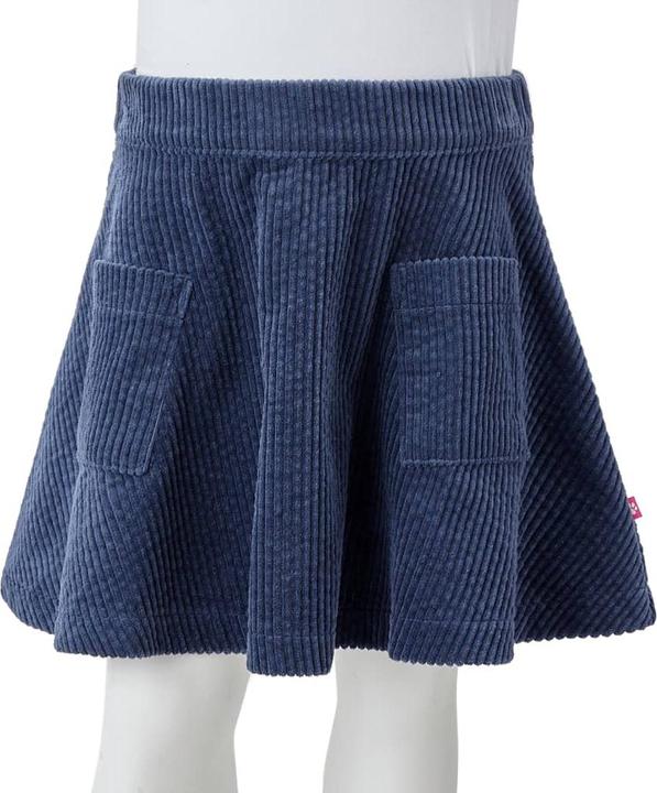 Immagine prodotto VidaXL Gonna per bambini con tasche in velluto a coste blu navy 104,Materiale: 100 (104)