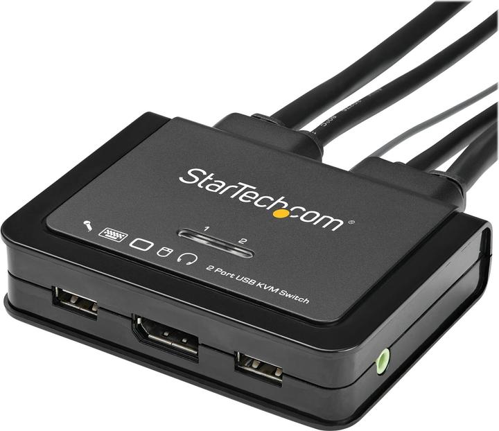 Actual product image StarTech .com SV211DPUA4K USB DisplayPort KVM Switch (Supports 3.5mm audio, DisplayPort 1.2, USB-powered