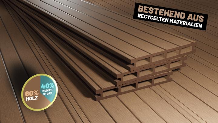 Produktbild ® 36m² Braun WPC Terrassendielen Komplettset