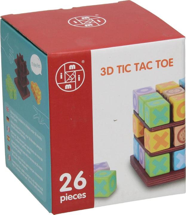 Image du produit Jeu de morpion en 3D en bois, 26 pièces.