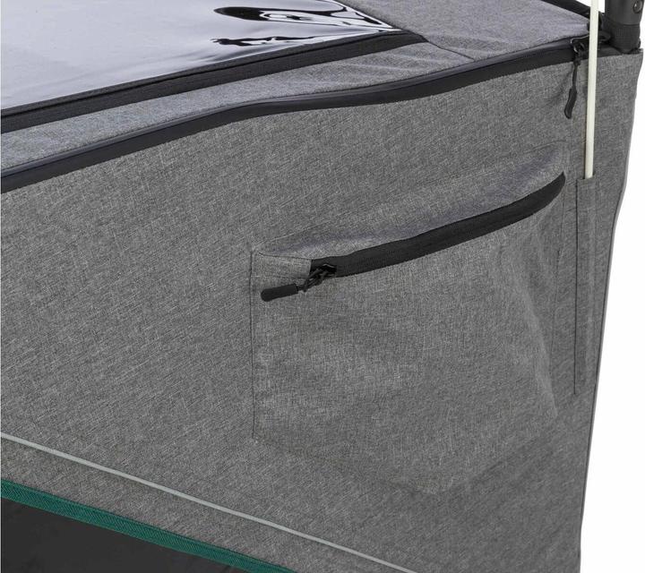 Actual product image Trixie Bicycle trailer M, 71×95×85/138 cm, grey/sage (Dog, Reflectors, Lockable)