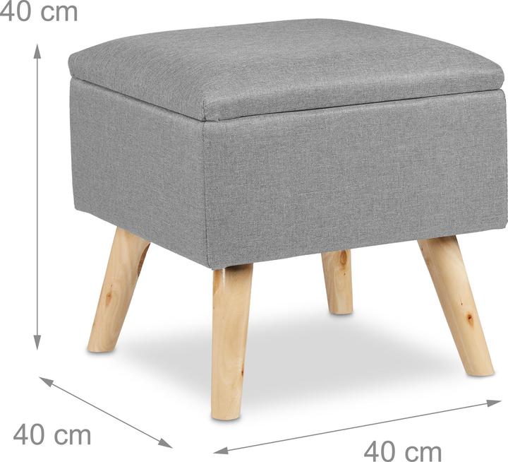 Image du produit Relaxdays Tabouret avec espace de rangement, rembourré