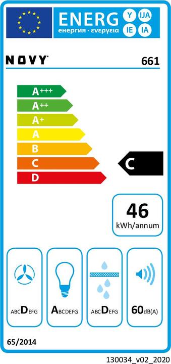 Label énergétique NOVY 661 (Hotte à tiroir)