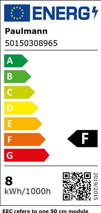 Etichetta energetica Paulmann PAUL Striscia luminosa a LED (Luce del giorno, 500 cm, Interno)