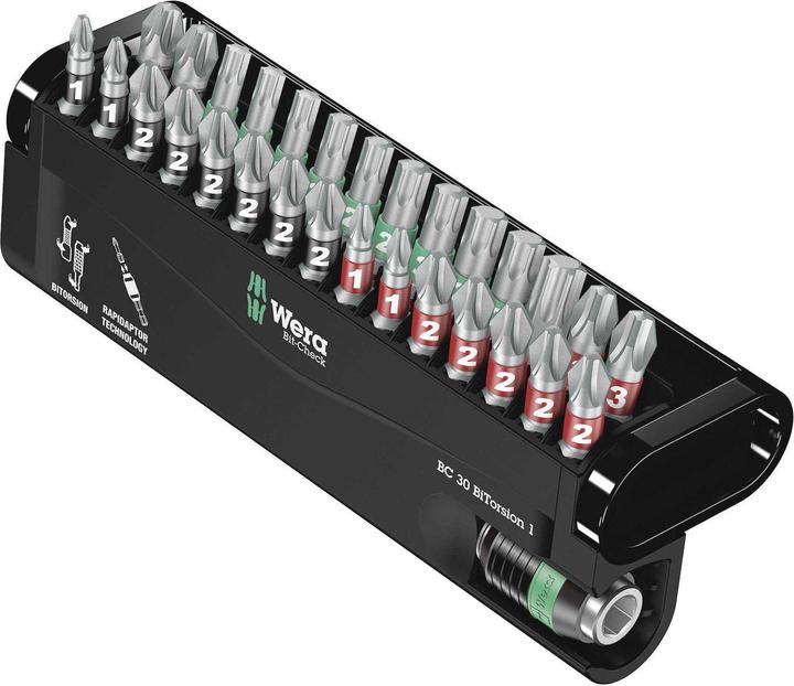 Productafbeelding Wera Bitset 30 stuks Bit-Check 30 (PH2, T40, PZ2, PH1, T10, T15, PZ1, T20, PH3, PZ3, T25, T30)