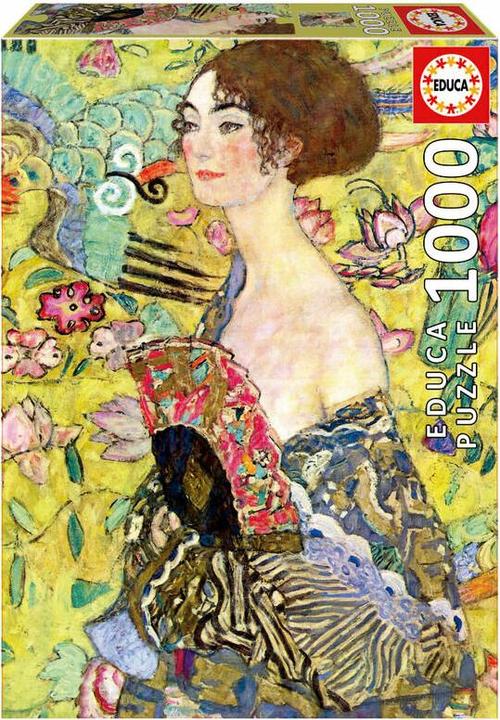 Productafbeelding Educa 19932 Πάζλ 1000Τεμ. Dame met waaier, Gustav Klimt (1000 onderdelen)