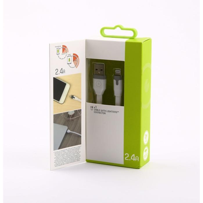 Immagine prodotto Muvit Tab Cavo Plat Charge & Synchro 2,4a Usb/Lightning 2m Blanc (2 m, USB 2.0)
