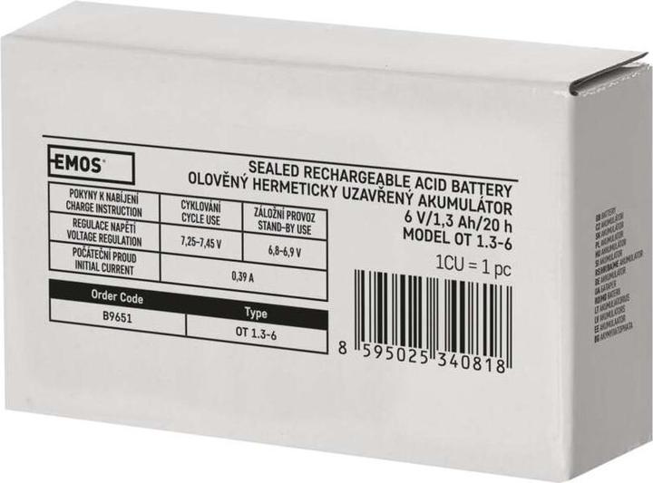 Actual product image Emos ACCUMULATOR SLA /1.3Ah FA (1 pcs., Device specific, 1300 mAh)