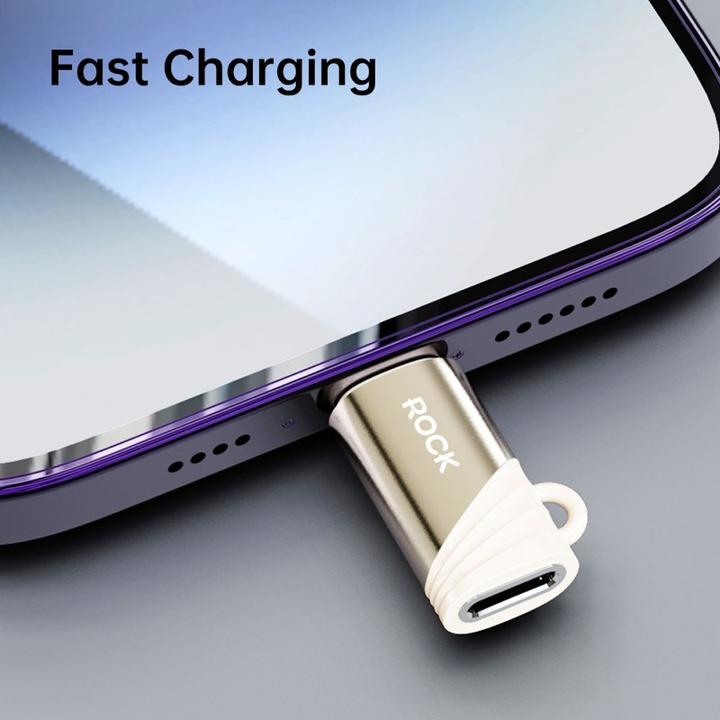 Produktbild Rock - RCL0021 Adapter USB Typ-C Female zu Lightning Adapter männlich, Gold (USB Typ C, Lightning)