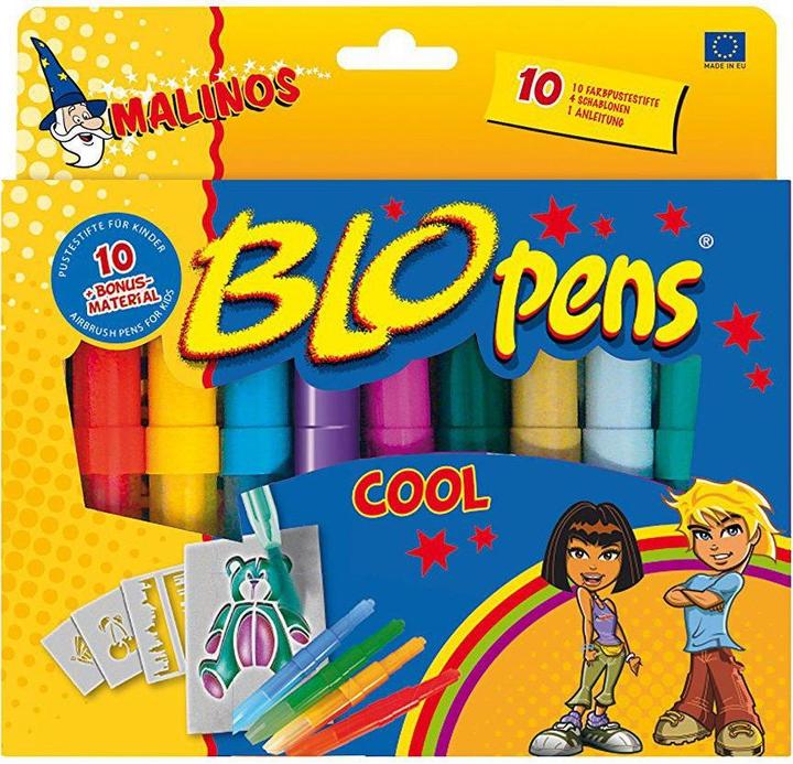 Malinos Blopens Airbrush Stifte Cool (Mehrfarbig, 10 x)