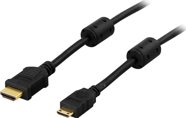 Image du produit Deltaco HDMI-1036 - 3 m - HDMI type C (mini) - HDMI type A (standard) - 10,2 Gbit/s - noir (3 m, HDMI)