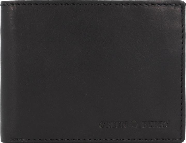 Produktbild Greenburry Pure Black Geldbörse RFID Schutz Leder 13 cm