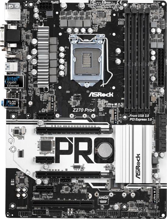 Produktbild AsRock Z270 Pro4 (LGA 1151, Intel Z270, ATX)